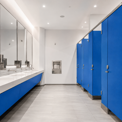 Compact Laminate Toilet Partitions for School Restrooms | Durable HPL Bathroom Dividers