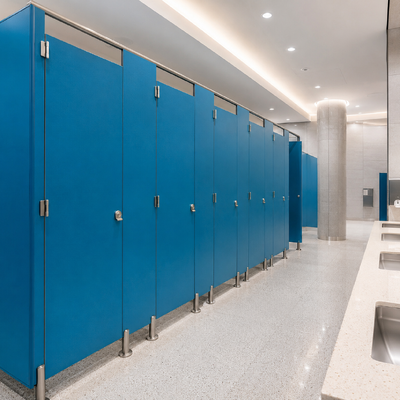 Compact Laminate Toilet Partitions for School Restrooms | Durable HPL Bathroom Dividers