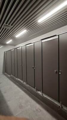 Service Station Toilet Partition | HPL Compact Laminate Public Restroom Cubicle