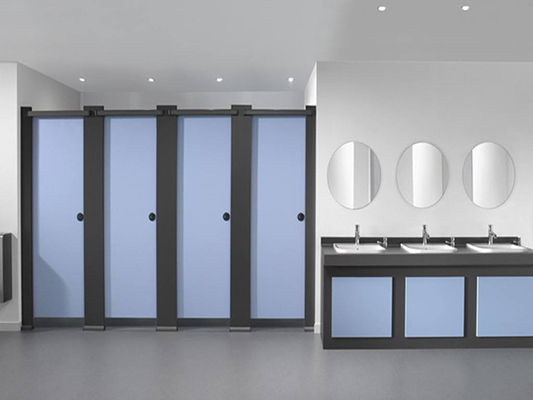 Commercial Public Toilet Partition System | Durable Compact Laminate Bathroom Cubicles for School Hospital Office